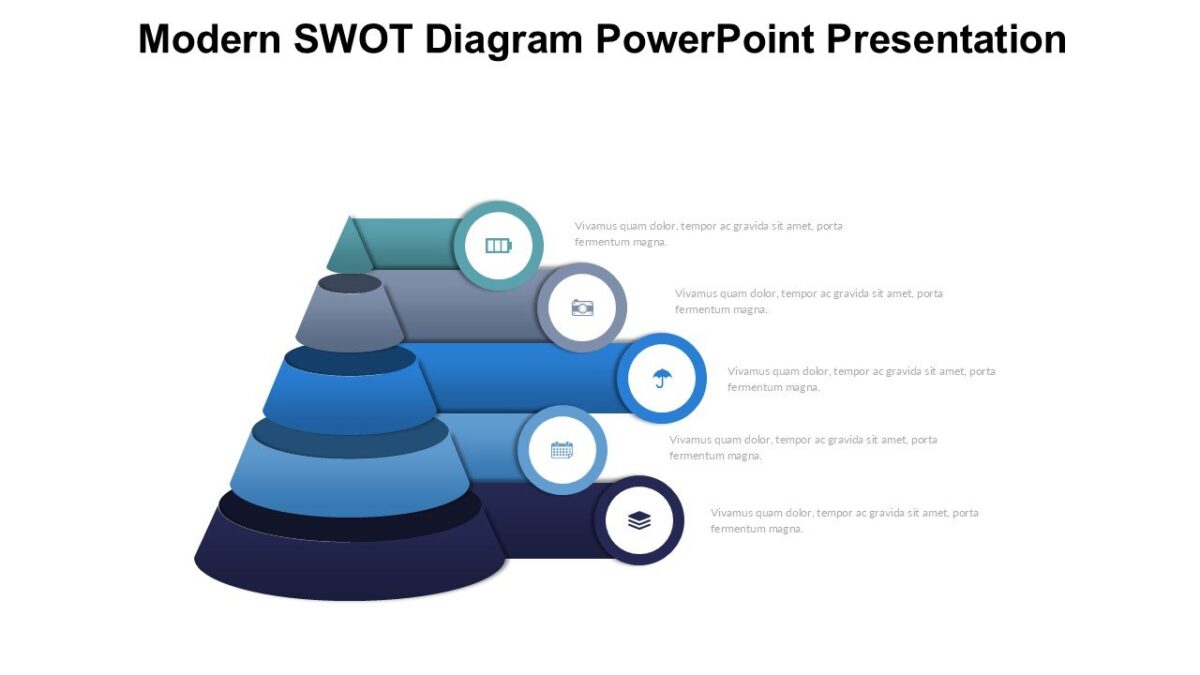 Modern SWOT Diagram PowerPoint Presentation : 100% Editable PPTx