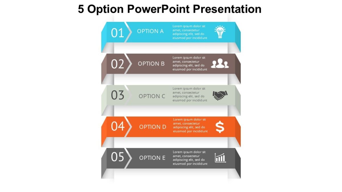 5 Option PowerPoint Presentation : 100% Editable PPTx