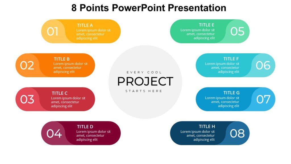 8 Points PowerPoint Presentation : 100% Editable PPTx