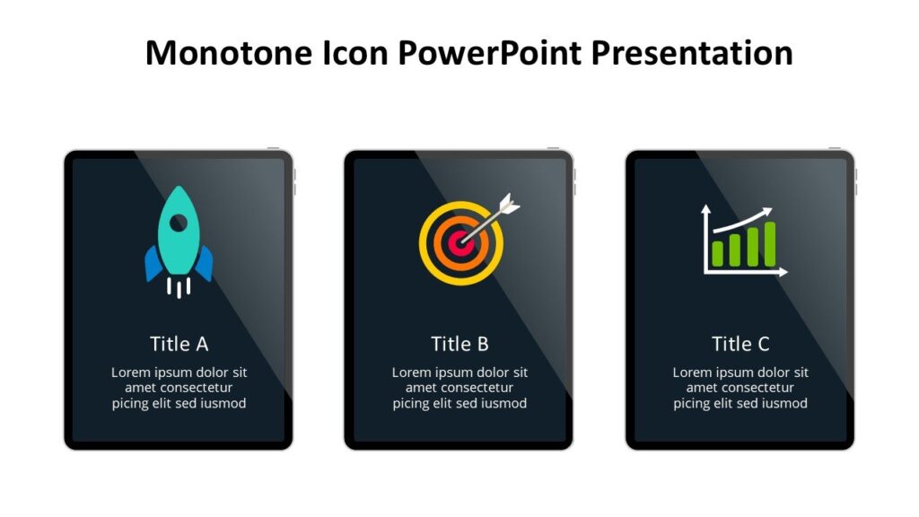 Monotone Icon PowerPoint Presentation : 100% Editable PPTx