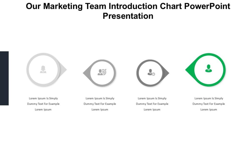 Program Intro Slide Example Marketing Our Marketing Team Introduction Chart PowerPoint Presentation - PPTUniverse