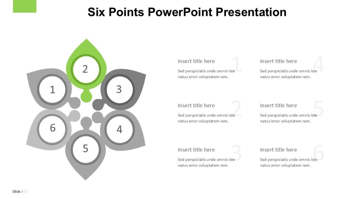 Six Points PowerPoint Presentation : 100% Editable PPTx