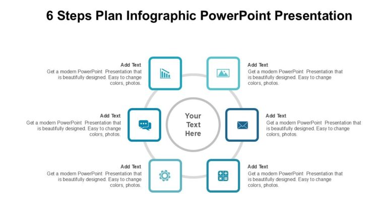6 Steps Plan Infographic PowerPoint Presentation : 100% Editable PPTx