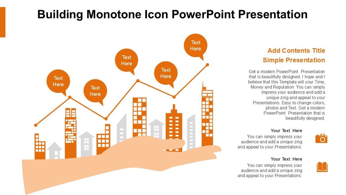 Building Monotone Icon PowerPoint Presentation : 100% Editable PPTx