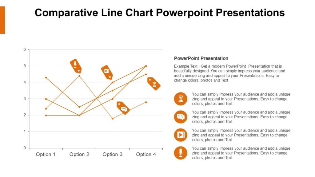 Comparative Line Chart Powerpoint Presentations : 100% Editable PPTx