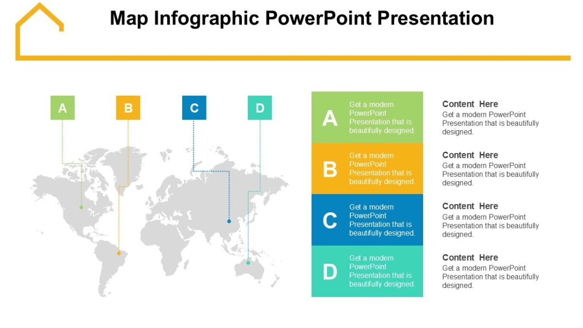 Map Infographic PowerPoint Presentation : 100% Editable PPTx
