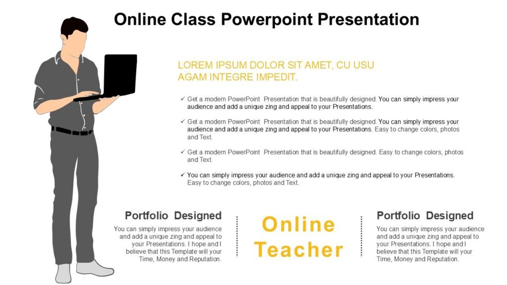 Online Class Powerpoint Presentation : 100% Editable PPTx