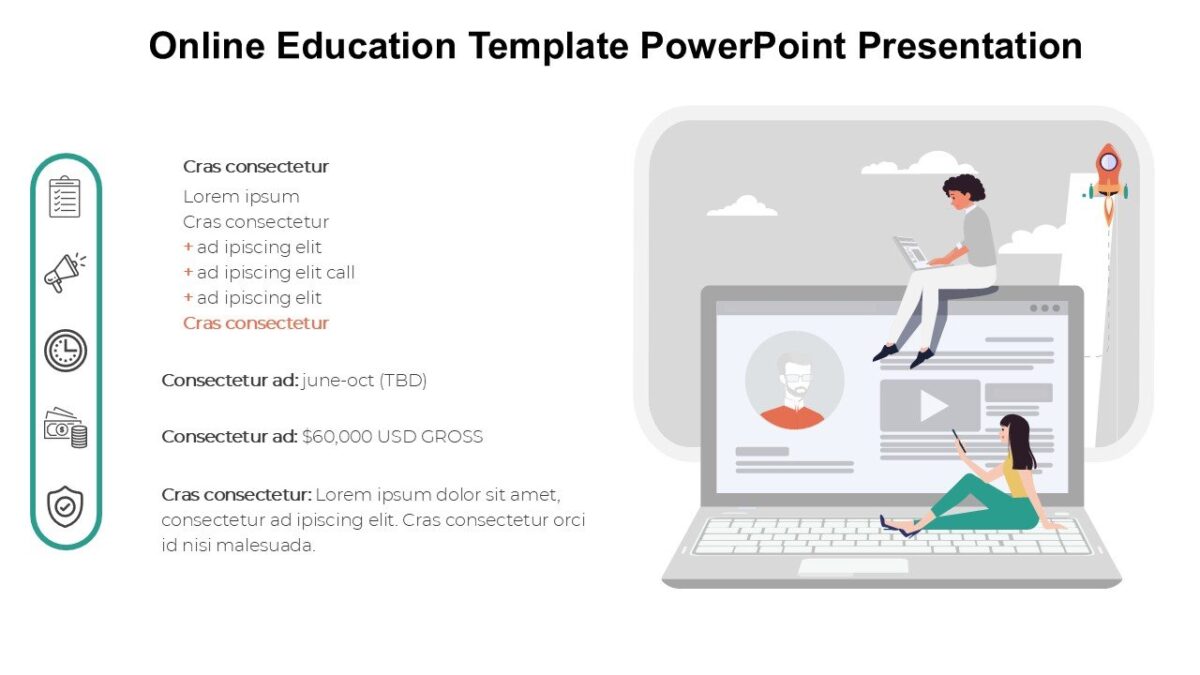 Online Education Template PowerPoint Presentation : 100% Editable PPTx