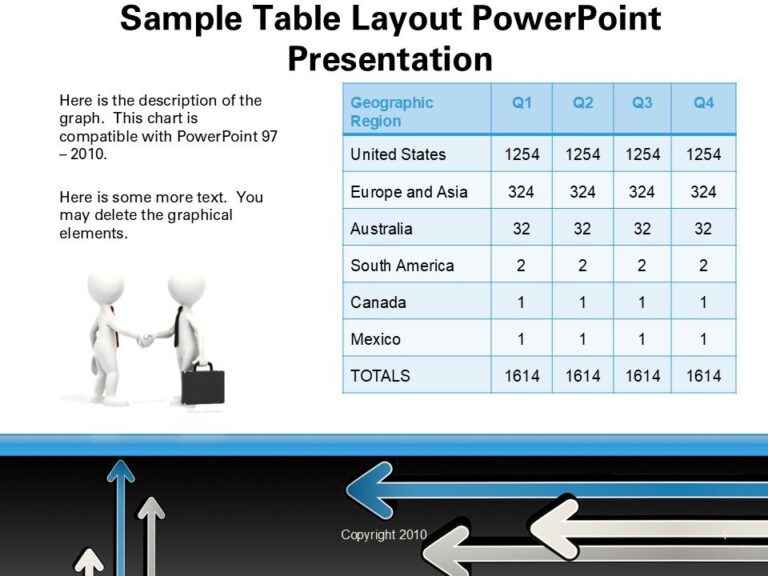 Sample Table Layout PowerPoint Presentation : 100% Editable PPTx
