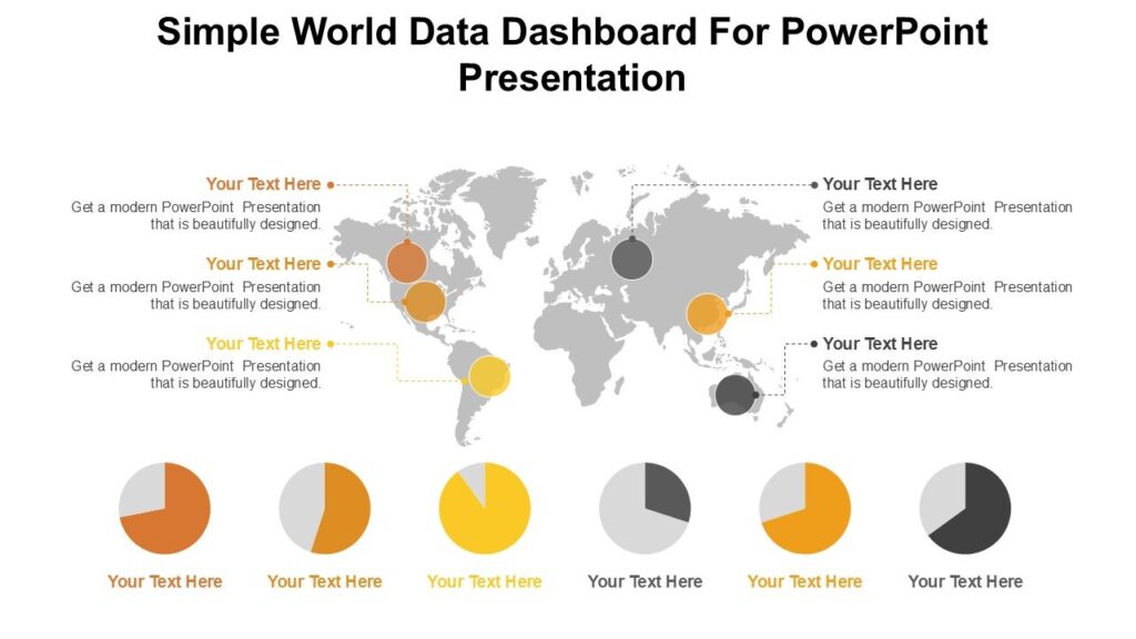 Simple World Data Dashboard For PowerPoint Presentation : 100% Editable ...